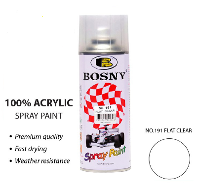 Bosny Acrylic Spray Paint "Flat Clear No.191" 